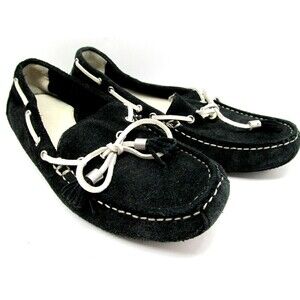 Cole Haan Driving Mocs Boat Shoes Loafers Womens Black Suede Size 6 B